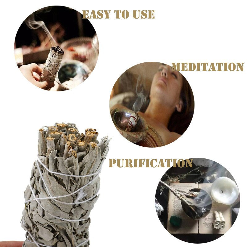 White Sage Bundle White Sage California White Sage Pure Leaf Smoky Purification Smoking for Indoor Purification Bundles Sage