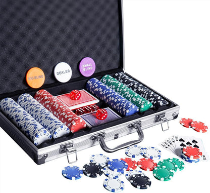 Casino Poker Chip Set - 300PCS Poker Chips with Aluminum Case, 11.5 Gram Chips for Texas Holdem Blackjack Gambling