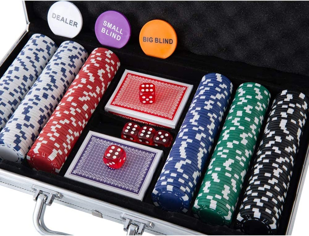 Casino Poker Chip Set - 300PCS Poker Chips with Aluminum Case, 11.5 Gram Chips for Texas Holdem Blackjack Gambling