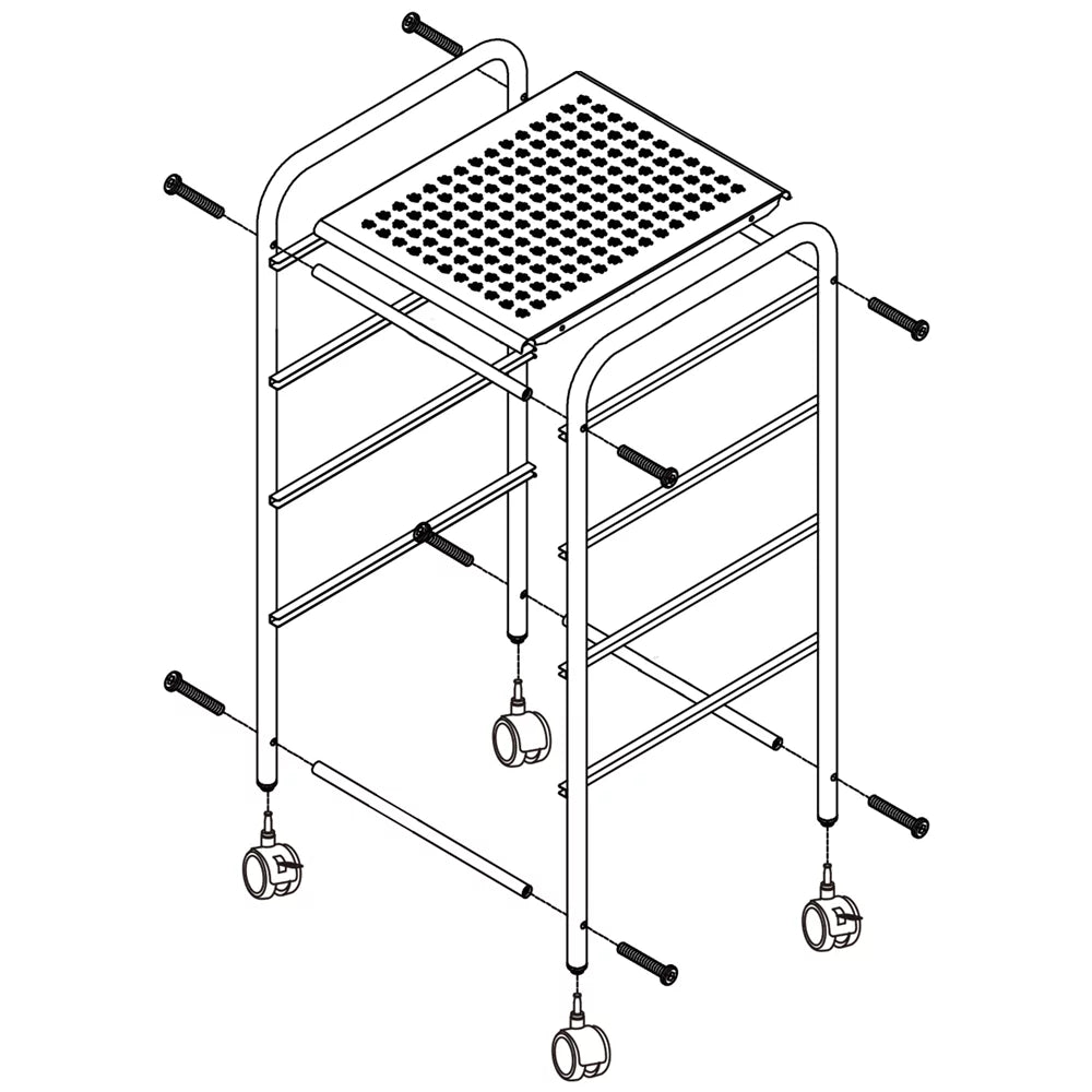 Rolling Trolley Storage Cart Bin with 4 Plastic Drawers on Wheels, Black