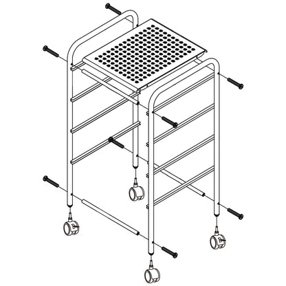Rolling Trolley Storage Cart Bin with 4 Plastic Drawers on Wheels, Black