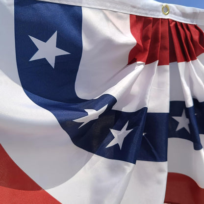 American Flag Pleated Bunting, 4Th of July Bunting Pennant,Us Flag Bunting, Patriotic Bunting Flag, 4Th of July Bunting, 6-Pack Bunting