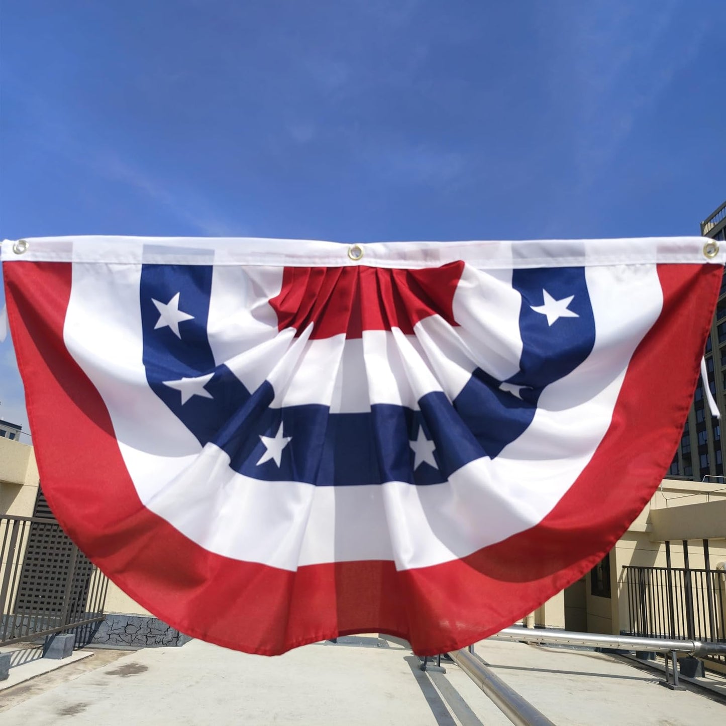 American Flag Pleated Bunting, 4Th of July Bunting Pennant,Us Flag Bunting, Patriotic Bunting Flag, 4Th of July Bunting, 6-Pack Bunting