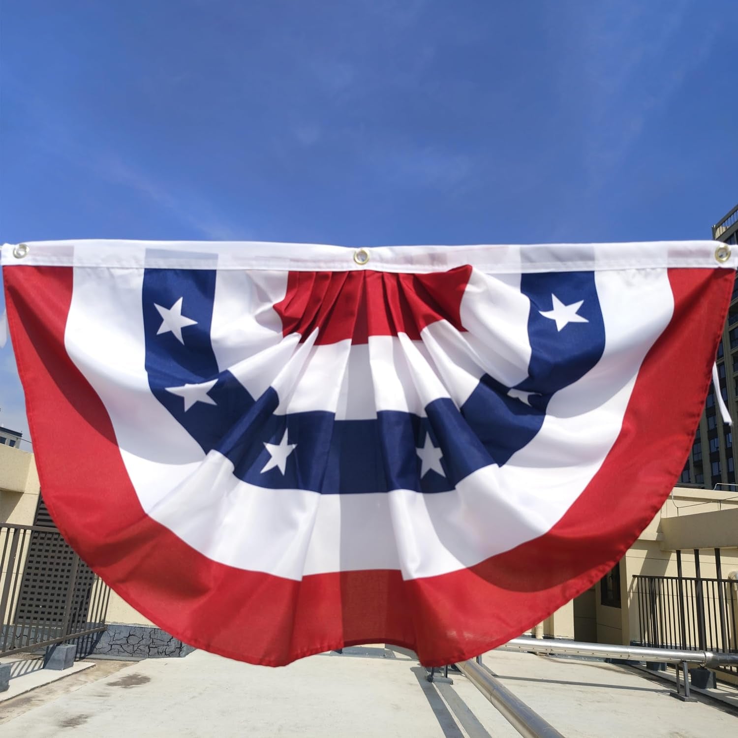 American Flag Pleated Bunting, 4Th of July Bunting Pennant,Us Flag Bunting, Patriotic Bunting Flag, 4Th of July Bunting, 6-Pack Bunting